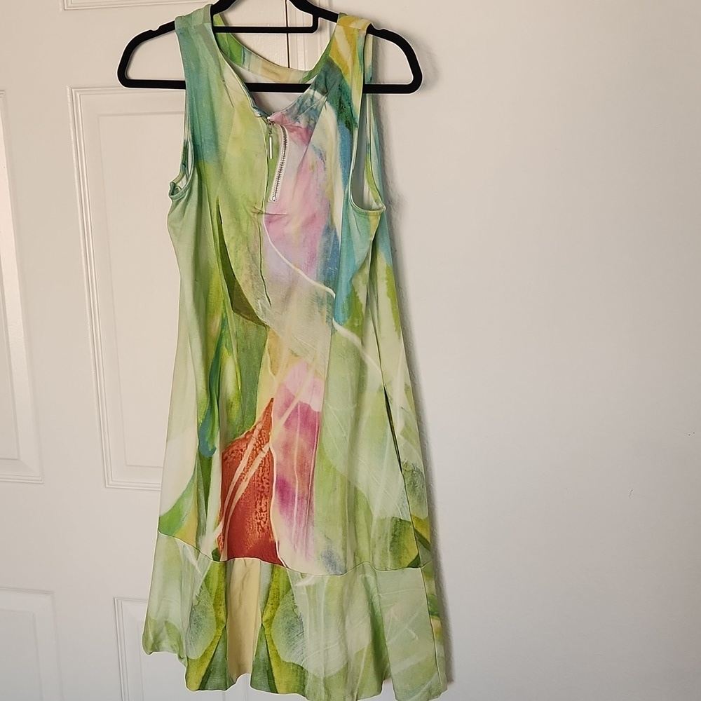 Claire Desjardins Floral Sleeveless Dress Sz Large - Picture 7 of 10